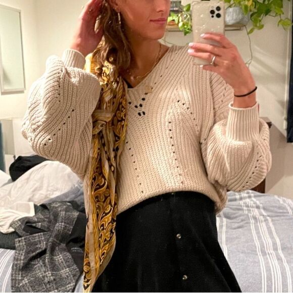 Free People S All Day Long V Neck Sweater - Picture 1 of 13
